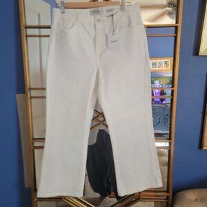 NWT New Look Crop Kick Flare White Jeans